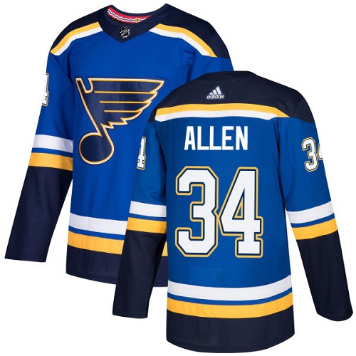 Adidas St.Louis Blues #34 Jake Allen Blue Home Authentic Stitched Youth NHL Jersey->youth nhl jersey->Youth Jersey